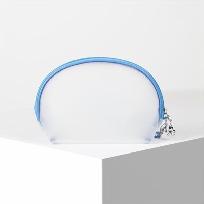 Косметичка ПВХ, отдел на молнии, с ручкой, матовая, цвет синий - фото 2062187