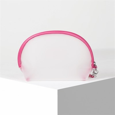 Косметичка ПВХ, отдел на молнии, с ручкой, матовая, цвет малиновый - фото 2062199