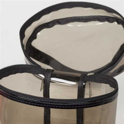 Косметичка ПВХ, отдел на молнии, с ручкой, цвет чёрный - фото 2062291