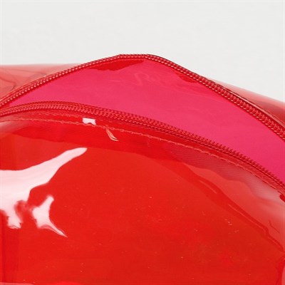 Косметичка ПВХ, отдел на молнии, с ручкой, цвет красный - фото 2062315