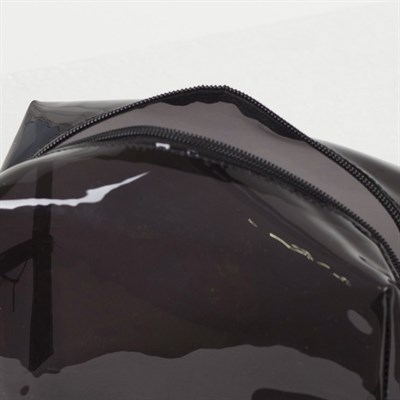 Косметичка ПВХ, отдел на молнии, с ручкой, цвет чёрный - фото 2062323