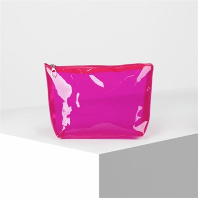 Косметичка ПВХ, отдел на молнии, цвет малиновый - фото 2062329