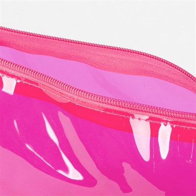 Косметичка ПВХ, отдел на молнии, цвет малиновый - фото 2062331