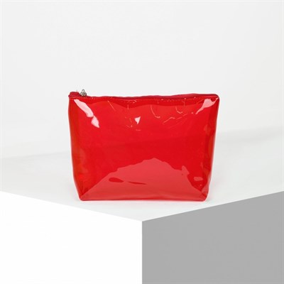 Косметичка ПВХ, отдел на молнии, цвет красный - фото 2062337
