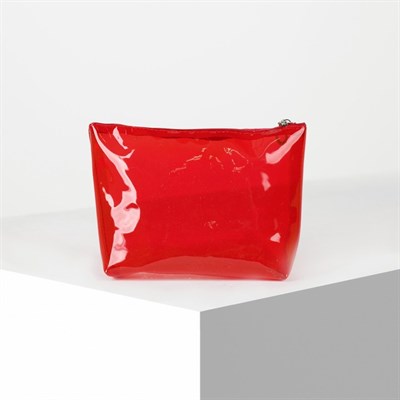 Косметичка ПВХ, отдел на молнии, цвет красный - фото 2062338