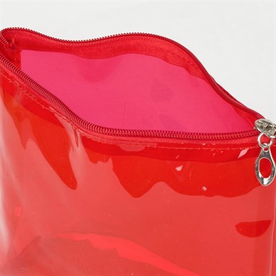 Косметичка ПВХ, отдел на молнии, цвет красный - фото 2062339