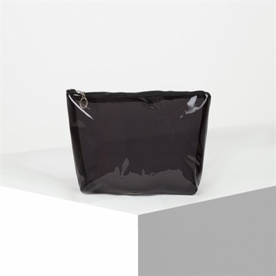 Косметичка ПВХ, отдел на молнии, цвет чёрный - фото 2062345