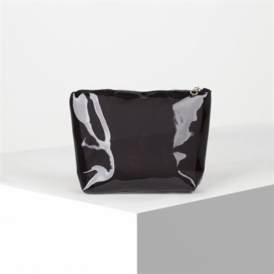 Косметичка ПВХ, отдел на молнии, цвет чёрный - фото 2062346