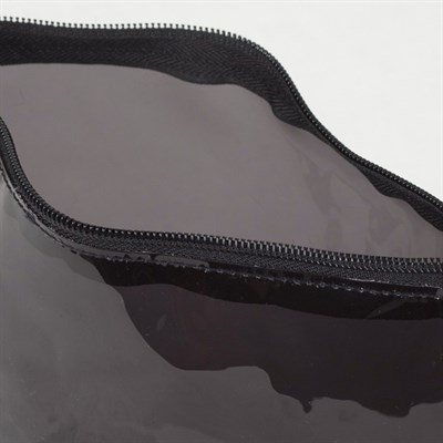 Косметичка ПВХ, отдел на молнии, цвет чёрный - фото 2062347