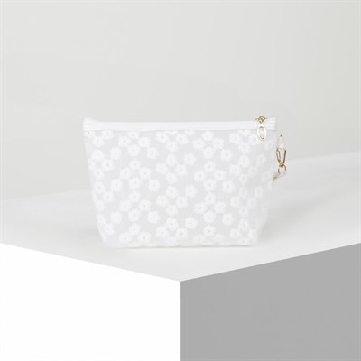 Косметичка ПВХ, отдел на молнии, с ручкой, цвет матовый белый - фото 2062362