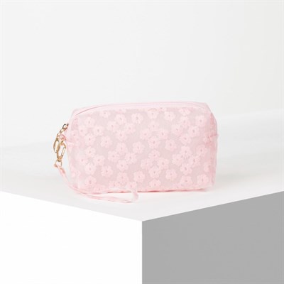 Косметичка ПВХ, отдел на молнии, с ручкой, цвет матовый розовый - фото 2062373