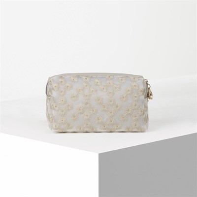 Косметичка ПВХ, отдел на молнии, с ручкой, цвет матовый серый - фото 2062378