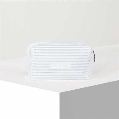 Косметичка ПВХ, глянец, отдел на молнии, цвет белый - фото 2062397