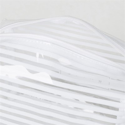 Косметичка ПВХ, глянец, отдел на молнии, цвет белый - фото 2062399