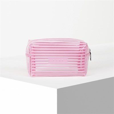 Косметичка ПВХ, глянец, отдел на молнии, цвет розовый - фото 2062401