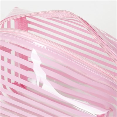 Косметичка ПВХ, глянец, отдел на молнии, цвет розовый - фото 2062403