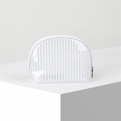 Косметичка ПВХ, глянец, отдел на молнии, цвет белый - фото 2062430