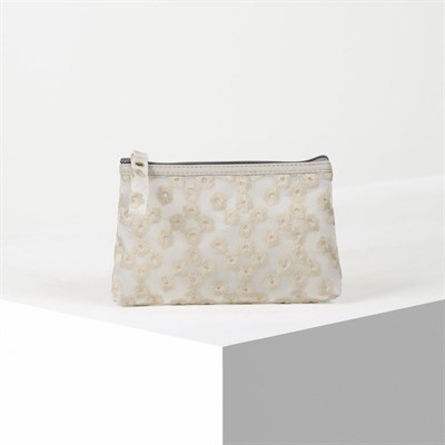 Косметичка ПВХ, отдел на молнии, цвет матовый серый - фото 2062441