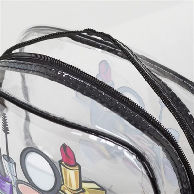 Косметичка ПВХ, отдел на молнии, цвет прозрачный - фото 2062459