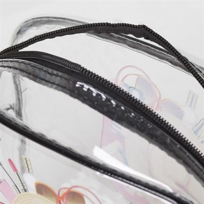 Косметичка ПВХ, отдел на молнии, цвет прозрачный - фото 2062463