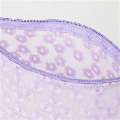 Косметичка ПВХ, отдел на молнии, с ручкой, цвет матовый сиреневый - фото 2062471