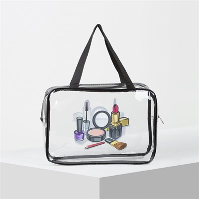 Косметичка ПВХ, отдел на молнии, цвет прозрачный - фото 2062489