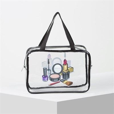 Косметичка ПВХ, отдел на молнии, цвет прозрачный - фото 2062490