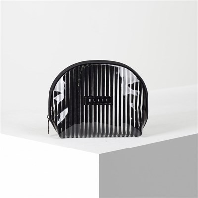 Косметичка ПВХ, глянец, отдел на молнии, цвет чёрный - фото 2062493