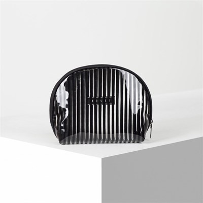 Косметичка ПВХ, глянец, отдел на молнии, цвет чёрный - фото 2062494