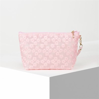 Косметичка ПВХ, отдел на молнии, с ручкой, цвет матовый розовый - фото 2062506