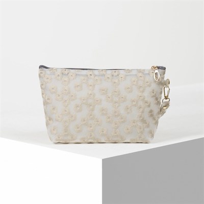 Косметичка ПВХ, отдел на молнии, с ручкой, цвет матовый серый - фото 2062510