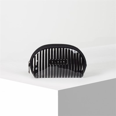 Косметичка ПВХ, глянец, отдел на молнии, цвет чёрный - фото 2062513