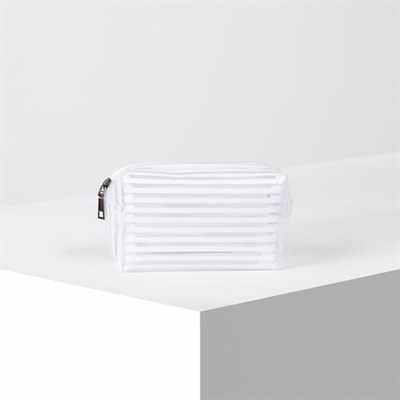 Косметичка ПВХ, глянец, отдел на молнии, цвет белый - фото 2062530