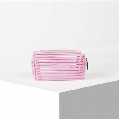 Косметичка ПВХ, глянец, отдел на молнии, цвет розовый - фото 2062533