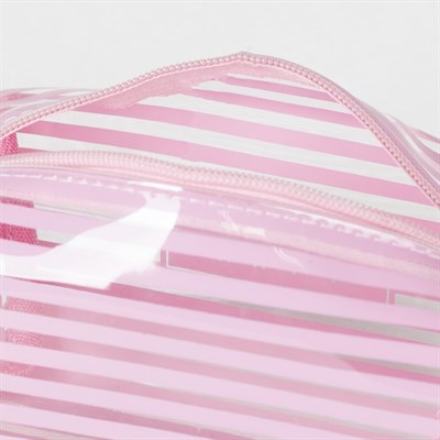 Косметичка ПВХ, глянец, отдел на молнии, цвет розовый - фото 2062535