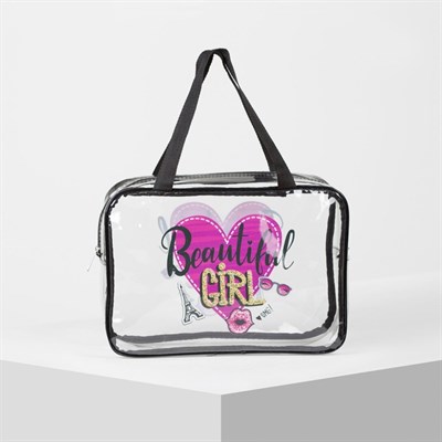 Косметичка ПВХ, отдел на молнии, цвет прозрачный - фото 2062541