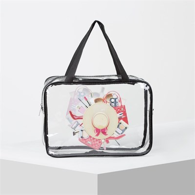 Косметичка ПВХ, отдел на молнии, цвет прозрачный - фото 2062545