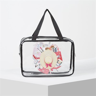 Косметичка ПВХ, отдел на молнии, цвет прозрачный - фото 2062546