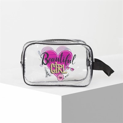 Косметичка ПВХ, отдел на молнии, цвет прозрачный - фото 2062550