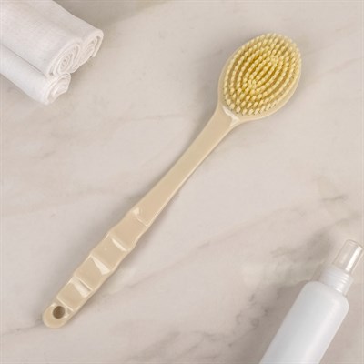 Щётка банная с ручкой и массажёром, искусственная щетина, цвет МИКС - фото 2062597