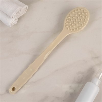 Щётка банная с ручкой и массажёром, искусственная щетина, цвет МИКС - фото 2062598