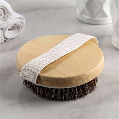 Щётка банная с ремешком, натуральная щетина - фото 2062610