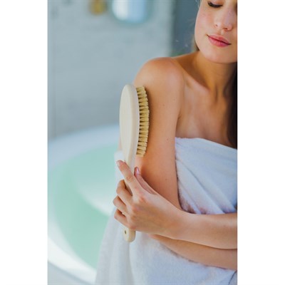 Щётка банная с ручкой, натуральная щетина - фото 2062616