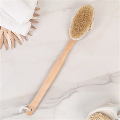 Щётка банная с ручкой, натуральная щетина - фото 2062641