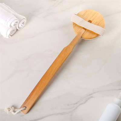 Щётка банная с ручкой и массажёром, натуральная щетина - фото 2062663