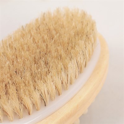 Щётка банная с ручкой и массажёром, натуральная щетина - фото 2062675