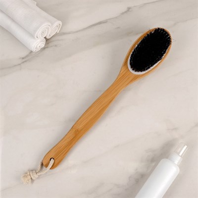 Щётка банная с ручкой и массажёром, натуральная щетина - фото 2062691