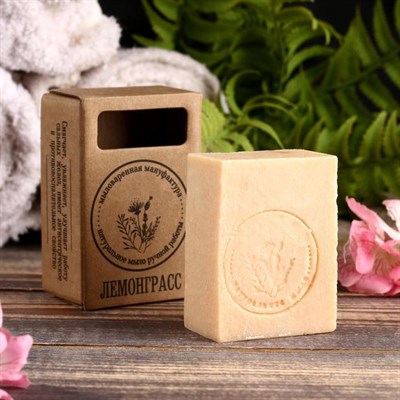 Натуральное крафтовое травяное мыло "Лемонграсс" в коробке, "Добропаровъ", 100 г - фото 2062915