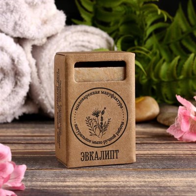 Натуральное крафтовое травяное мыло "Эвкалипт" в коробке, "Добропаровъ", 100 г - фото 2062920