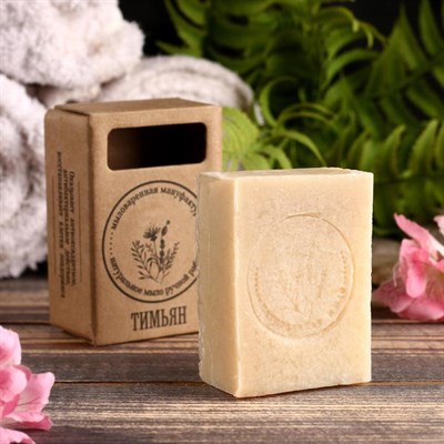 Натуральное крафтовое травяное мыло "Тимьян" в коробке, "Добропаровъ", 100 г - фото 2062923